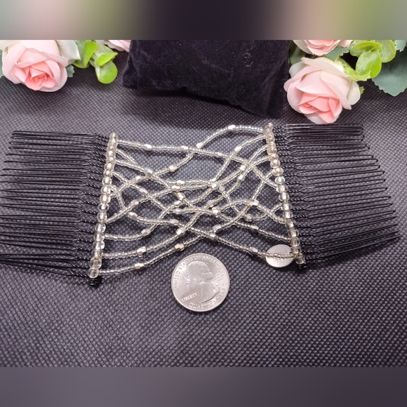 Stretch Combs Double Cross Beaded Hair Clip for Thick Curly Hair - Med - Picture 2 of 11